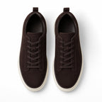 Buy Sneaker Men's Suede Slip-On Smart Casual Shoe Black – Side Angle View