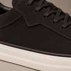 Buy Sneaker Men's Suede Slip-On Smart Casual Shoe Black – Fabric and Detail Close-Up