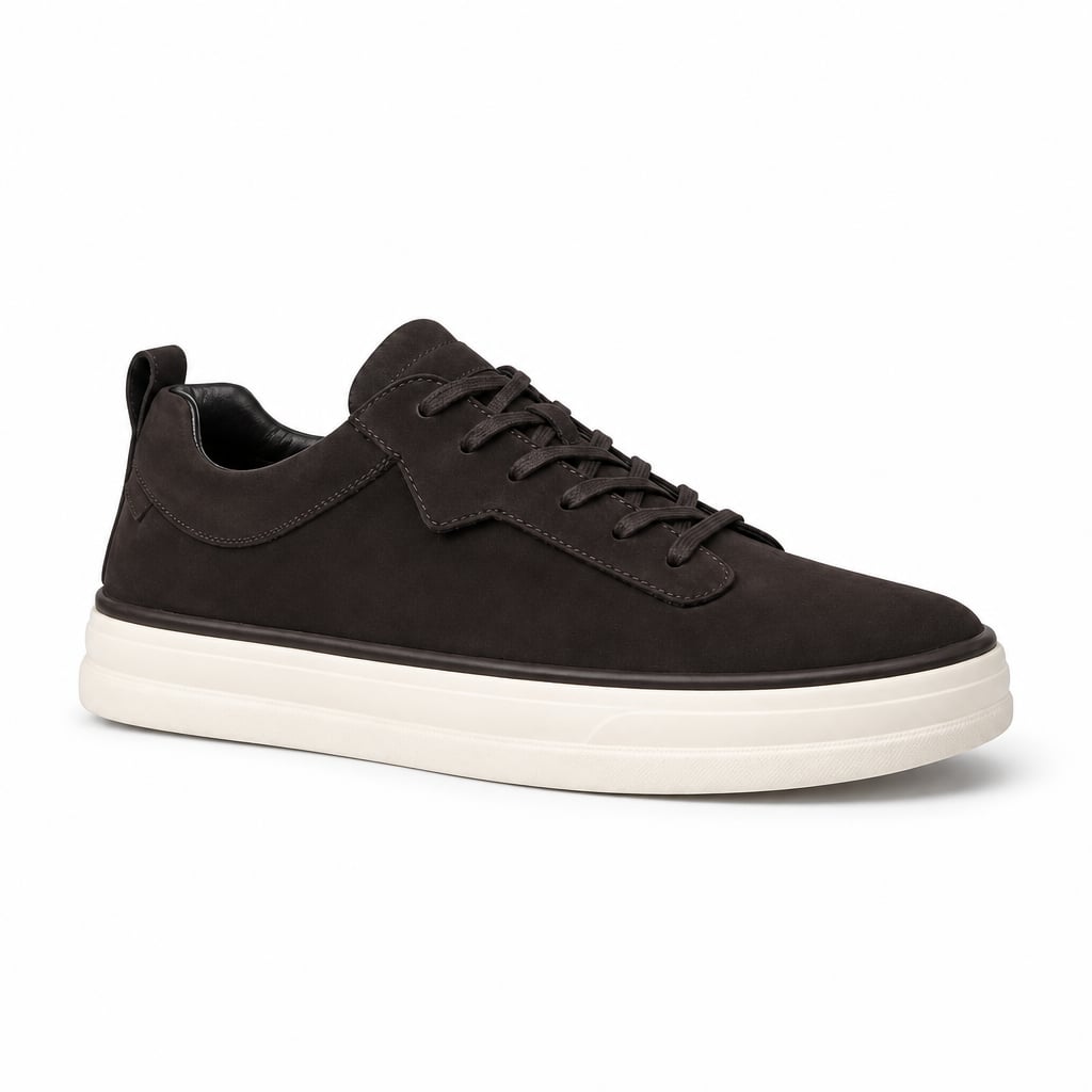 Buy Sneaker Men's Suede Slip-On Smart Casual Shoe Black – Product Photo