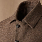 Blazer Wool Blend Tailored Fit Coffee – Fabric and Detail Close-Up