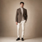 Blazer Wool Blend Tailored Fit Coffee – Full Look