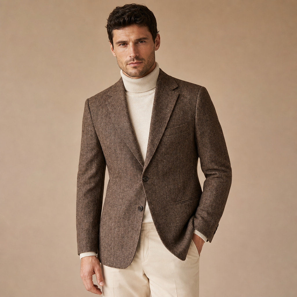 Blazer Wool Blend Tailored Fit Coffee – Product Photo