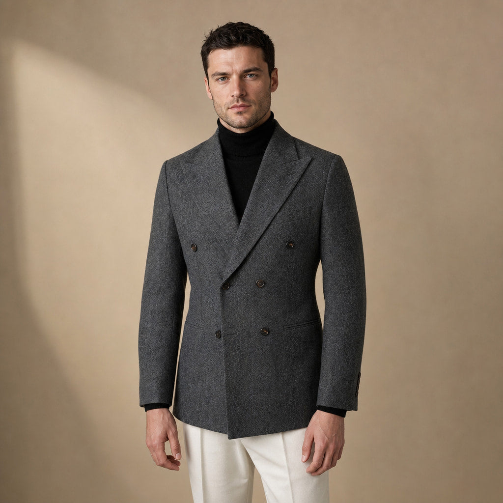 Blazer Wool Blend Tailored Fit in Grey – Tarlano Premium Menswear