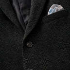 Blazer Herringbone Regular Fit Black – Fabric and Detail Close-Up