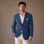 Blazer Herringbone Regular Fit in Blue – Tarlano Premium Menswear