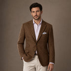 Blazer Herringbone Regular Fit in Brown – Tarlano Premium Menswear