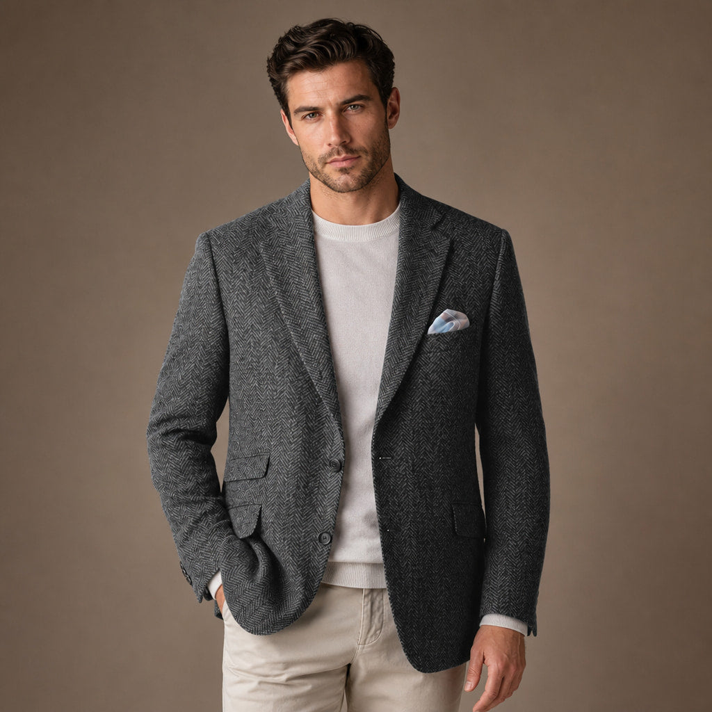 Blazer Herringbone Regular Fit Dark Gray – Product Photo