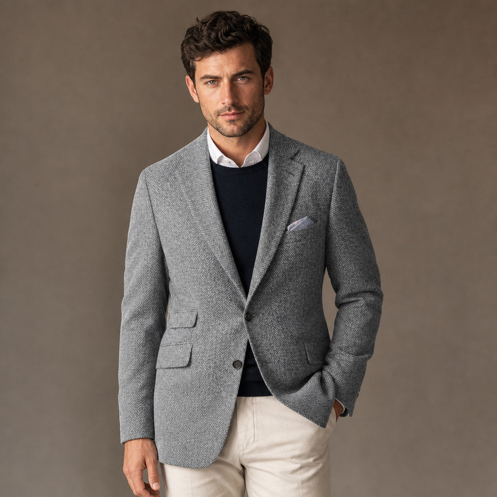 Blazer Herringbone Regular Fit Grey – Product Photo