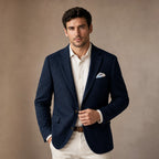 Blazer Herringbone Regular Fit Navy – Product Photo