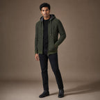 Graphic Hoodie Cotton Blend Relaxed Fit Green – Side Angle View