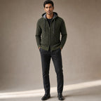 Graphic Hoodie Cotton Blend Relaxed Fit Green – Full Look