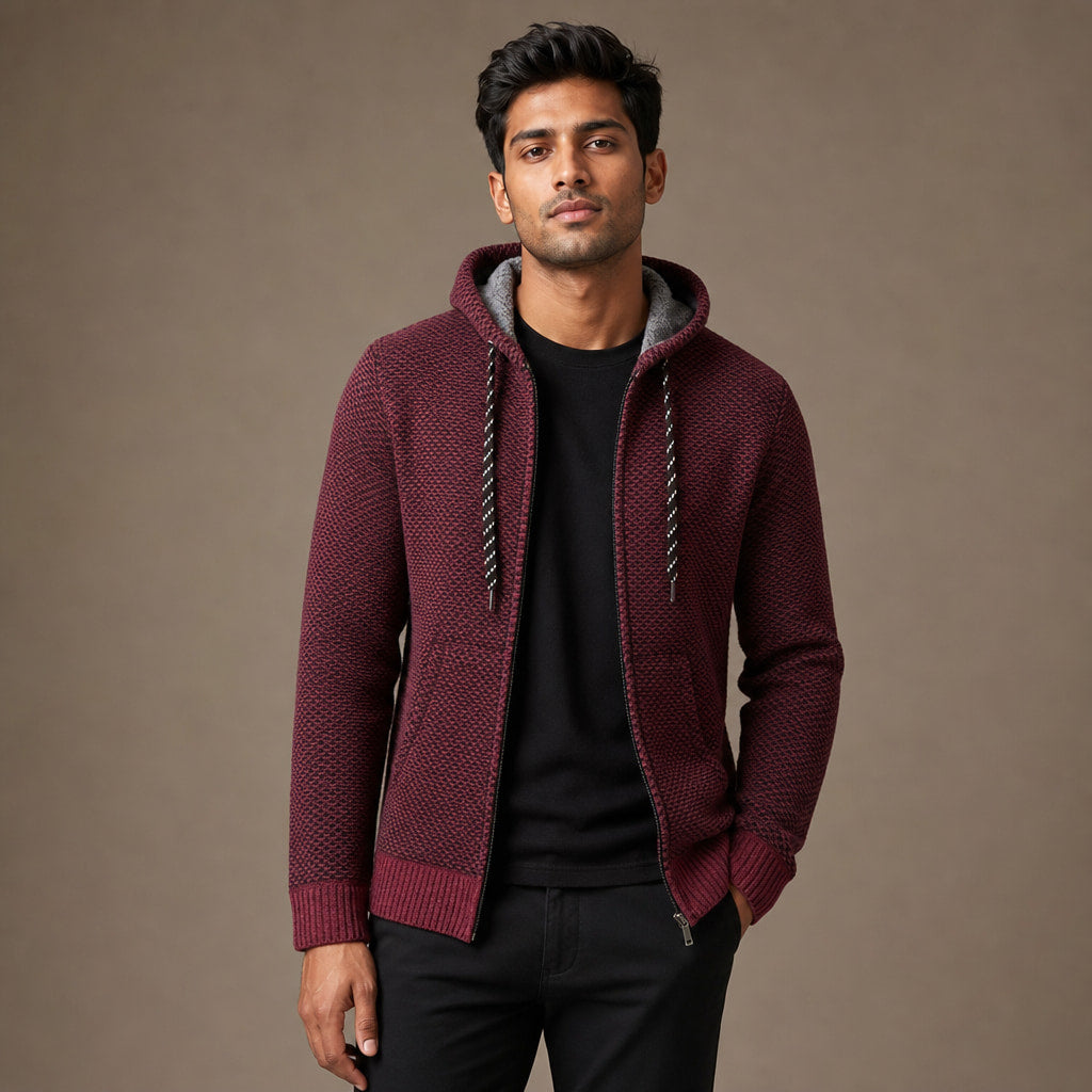Graphic Hoodie Cotton Blend Relaxed Fit Red – Product Photo