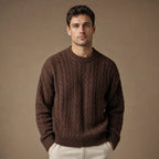 Caleb Ribbed Crewneck Brown – Product Photo