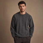 Caleb Ribbed Crewneck Graphite – Product Photo