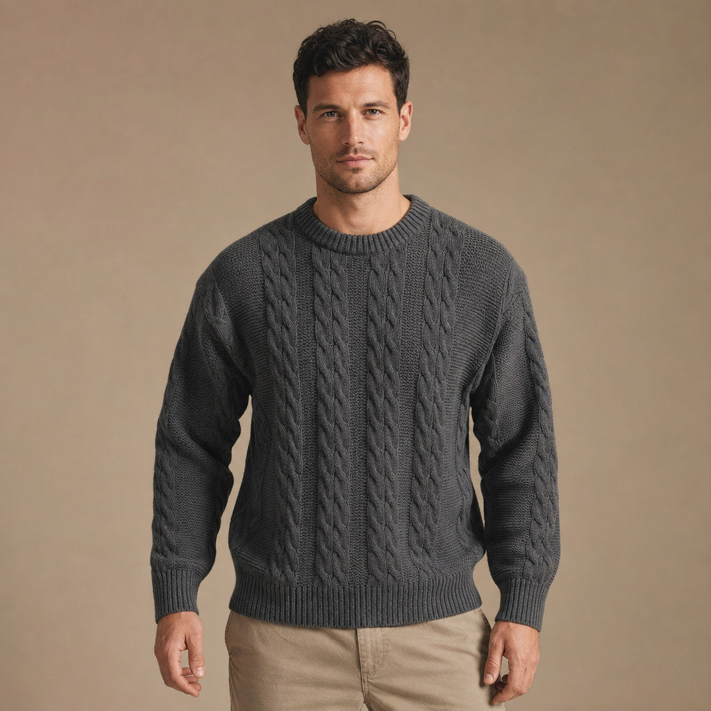 Caleb Ribbed Crewneck in Graphite – Tarlano Premium Menswear