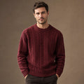 Caleb Ribbed Crewneck Maroon – Product Photo