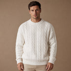 Caleb Ribbed Crewneck in White – Tarlano Premium Menswear