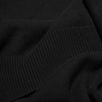 Crew Neck Sweater Lightweight Knit Black – Fabric and Detail Close-Up