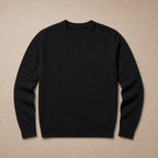 Crew Neck Sweater Lightweight Knit Black – Product Photo