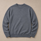 Crew Neck Sweater Lightweight Knit Dark Gray – Product Photo