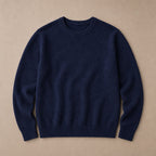 Crew Neck Sweater Lightweight Knit Navy – Product Photo