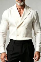 Calveo | Double Breasted Shirt Notch Lapel – Product Photo