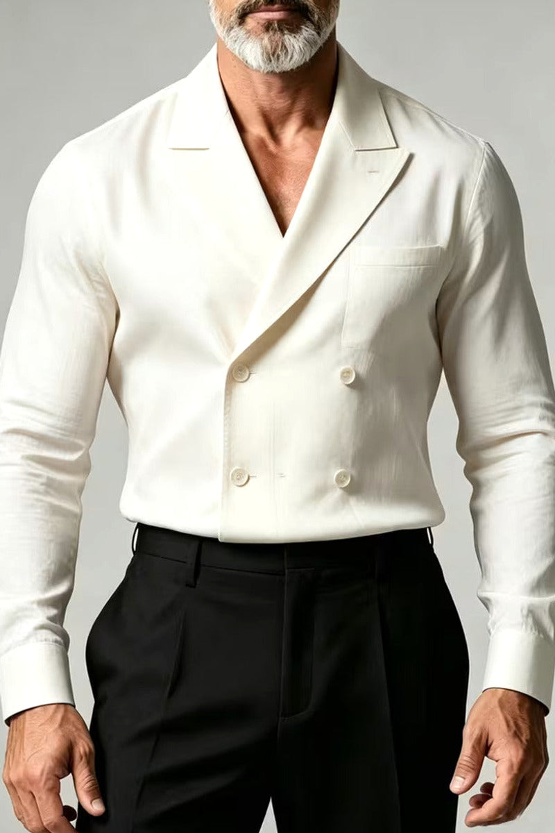 Calveo | Double Breasted Shirt Notch Lapel – Product Photo