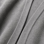 Cardigan Open Front Relaxed Fit Long Sleeve Gray – Fabric and Detail Close-Up