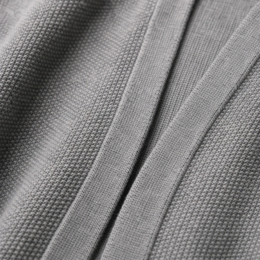 Cardigan Open Front Relaxed Fit Long Sleeve Gray – Fabric and Detail Close-Up