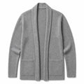 Cardigan Open Front Relaxed Fit Long Sleeve Gray – Product Photo