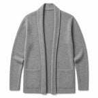 Cardigan Open Front Relaxed Fit Long Sleeve Gray – Product Photo