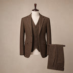 Herringbone Waistcoat Adjustable Back Strap Coffee – Product Photo