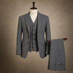 Herringbone Waistcoat Adjustable Back Strap Gray – Product Photo