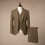 Herringbone Waistcoat Adjustable Back Strap Khaki – Product Photo