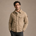 Fleece Jacket Faux Fur Collar Windproof Khaki – Product Photo