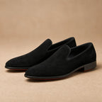 Suede Loafers Slip On Black – Product Photo