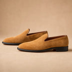 Suede Loafers Slip On in Brown – Tarlano Premium Menswear
