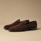 Suede Loafers Slip On in Dark Brown – Tarlano Premium Menswear