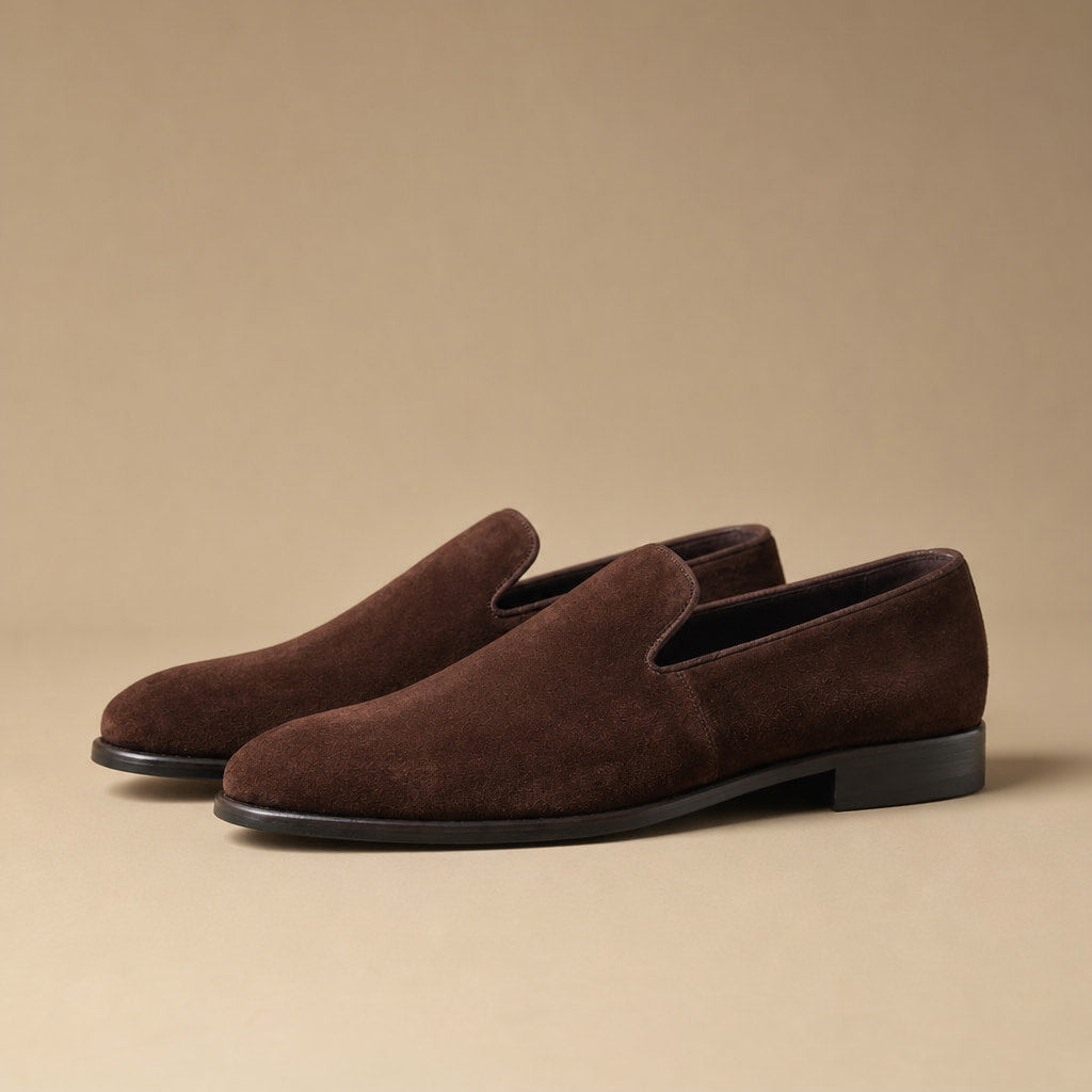 Suede Loafers Slip On in Dark Brown – Tarlano Premium Menswear
