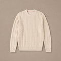 Camogli Cable Knit Crewneck Champagne – Product Photo