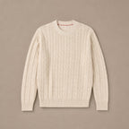 Camogli Cable Knit Crewneck Champagne – Product Photo