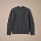 Camogli Cable Knit Crewneck Dark Gray – Product Photo