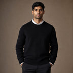 Quarter Zip Sweater Cashmere Blend Soft Knit in Black – Tarlano Premium Menswear
