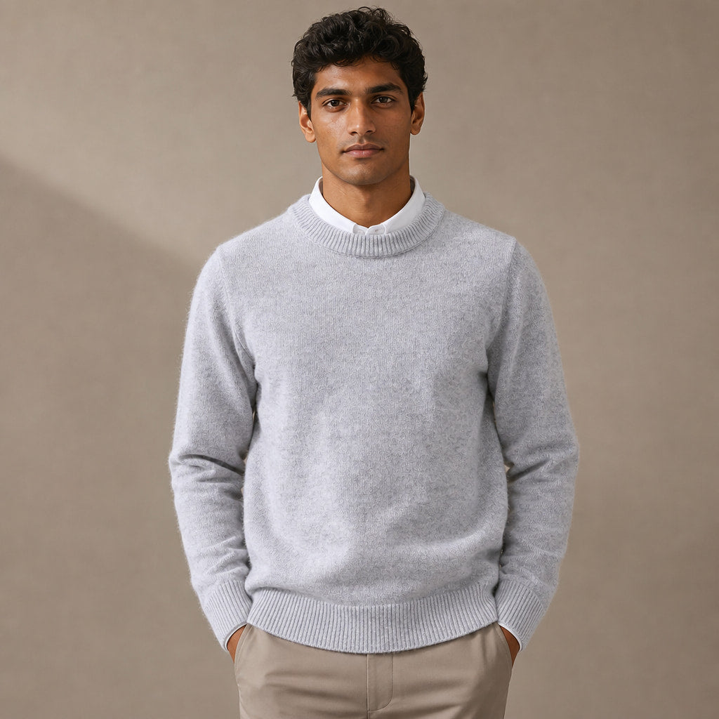 Quarter Zip Sweater Cashmere Blend Soft Knit in Gray – Tarlano Premium Menswear