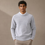 Quarter Zip Sweater Cashmere Blend Soft Knit in Gray – Tarlano Premium Menswear