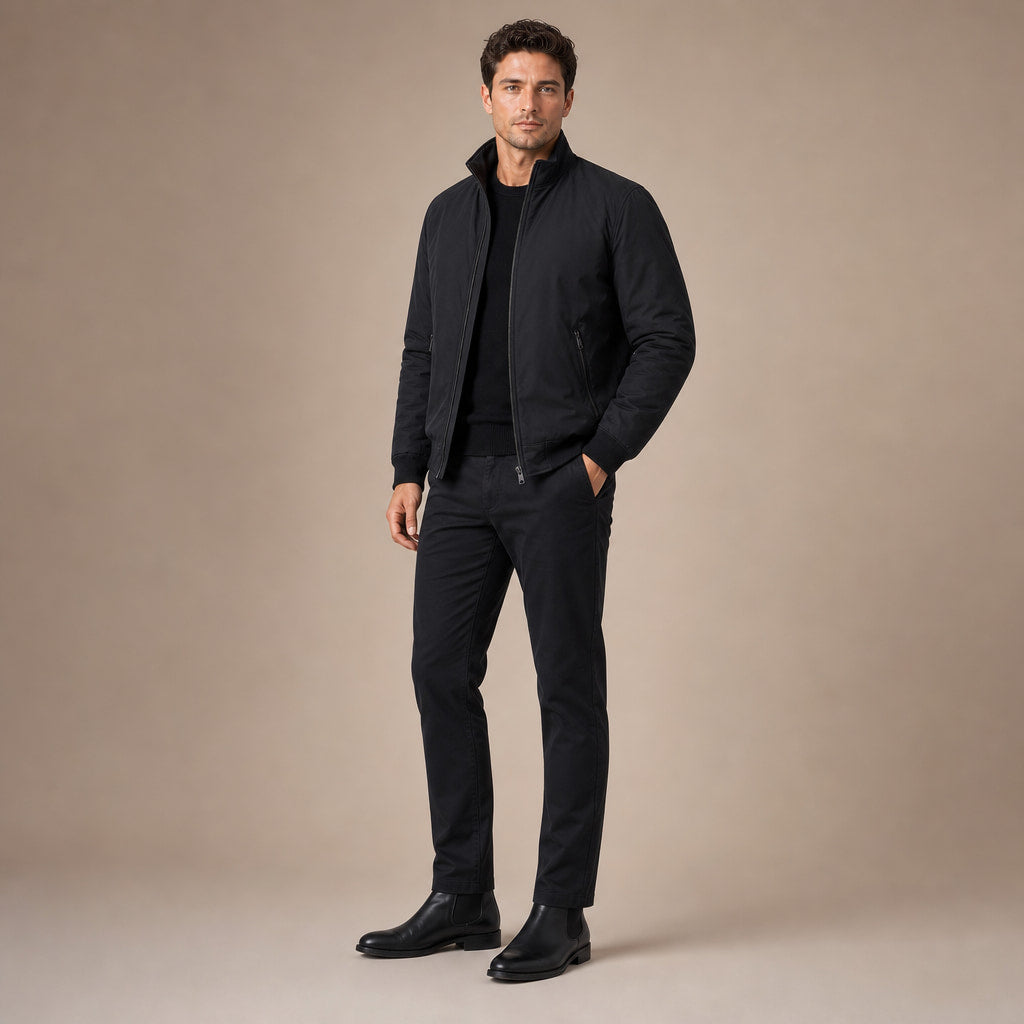 Coats Fleece Lined Structured Coat Black – Side Angle View