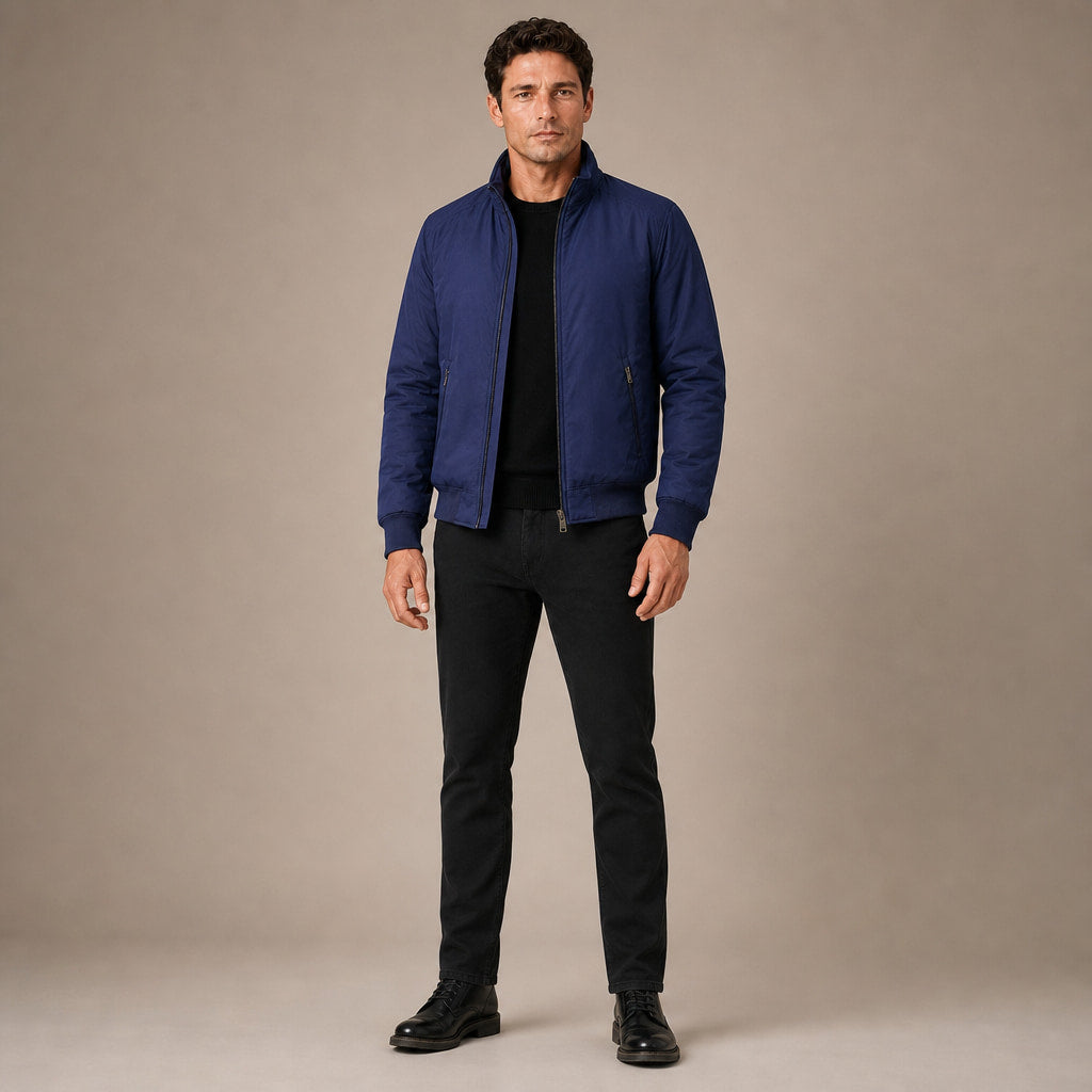 Coats Fleece Lined Structured Coat in Blue – Tarlano Premium Menswear
