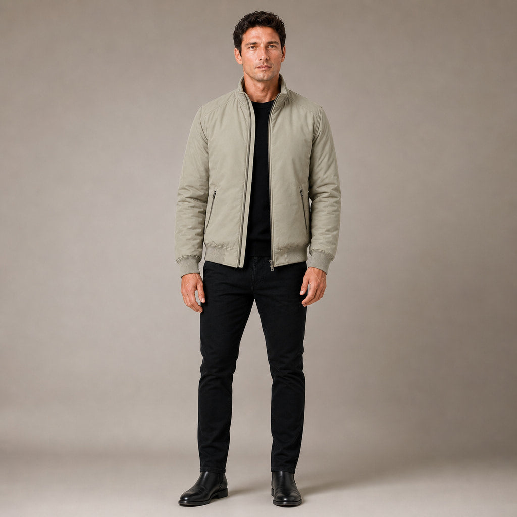 Coats Fleece Lined Structured Coat in Khaki – Tarlano Premium Menswear
