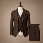 Herringbone Waistcoat Single Breasted Brown – Product Photo
