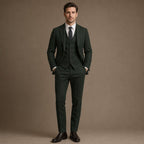 Herringbone Waistcoat Single Breasted in Dark Green – Tarlano Premium Menswear
